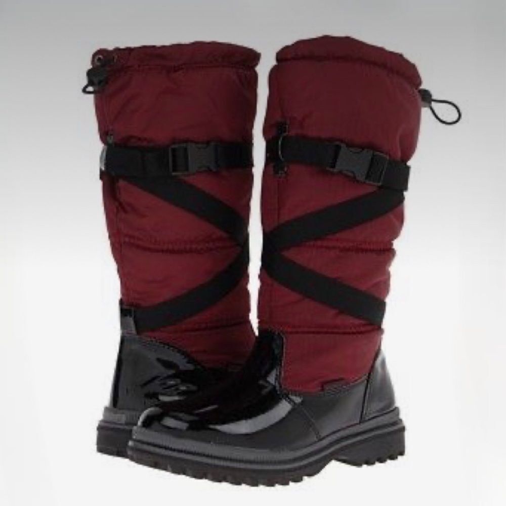 Khombu Quechee Strap Maroon Designer Winter Snow Boots Size 9M